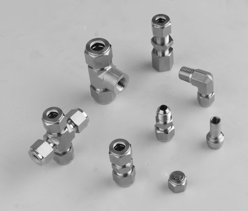 Collection of precision stainless steel tube fittings